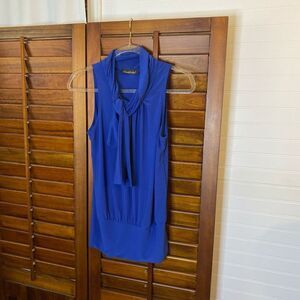 Candid Soul Blue Dressy Tank Blouse